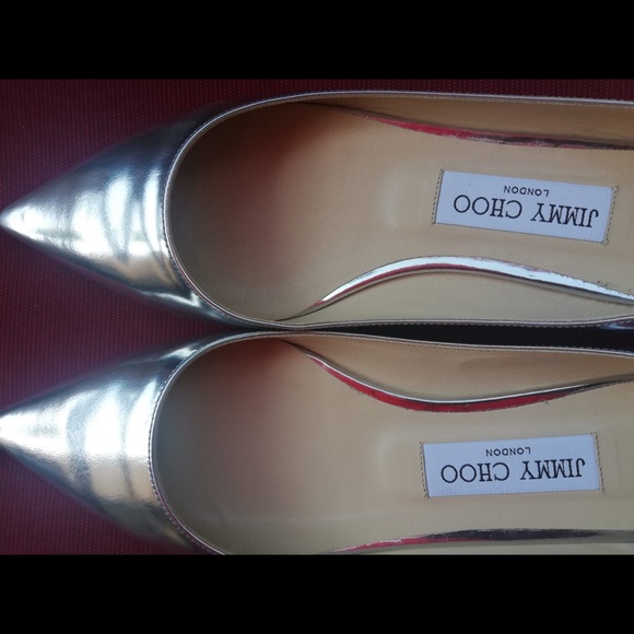 Jimmy Choo Romy Flats Silver 38 (8 US) - Picture 2 of 5